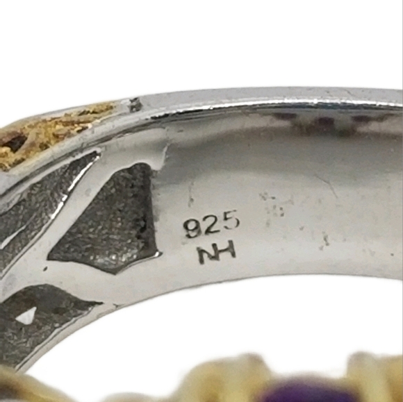 MICHAEL VALITUTTI GEMS EN VOGUE STERLING SILVER, TURQUOISE & AMETHYST RING - Picture 6 of 6